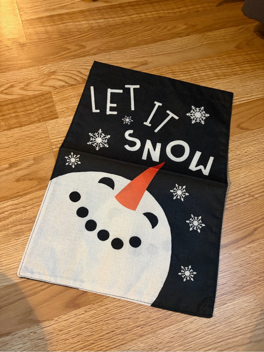 "Let It Snow" Snowman Face Winter Garden Flag (12" x 17.5")